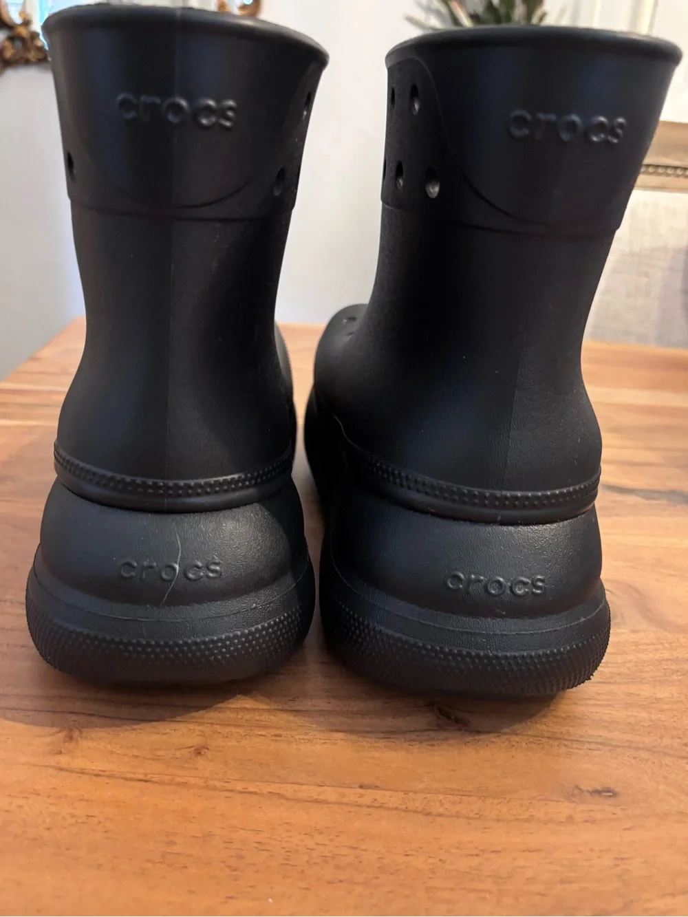CROCS Women's Black Crush Platform Rain Boots – Waterproof